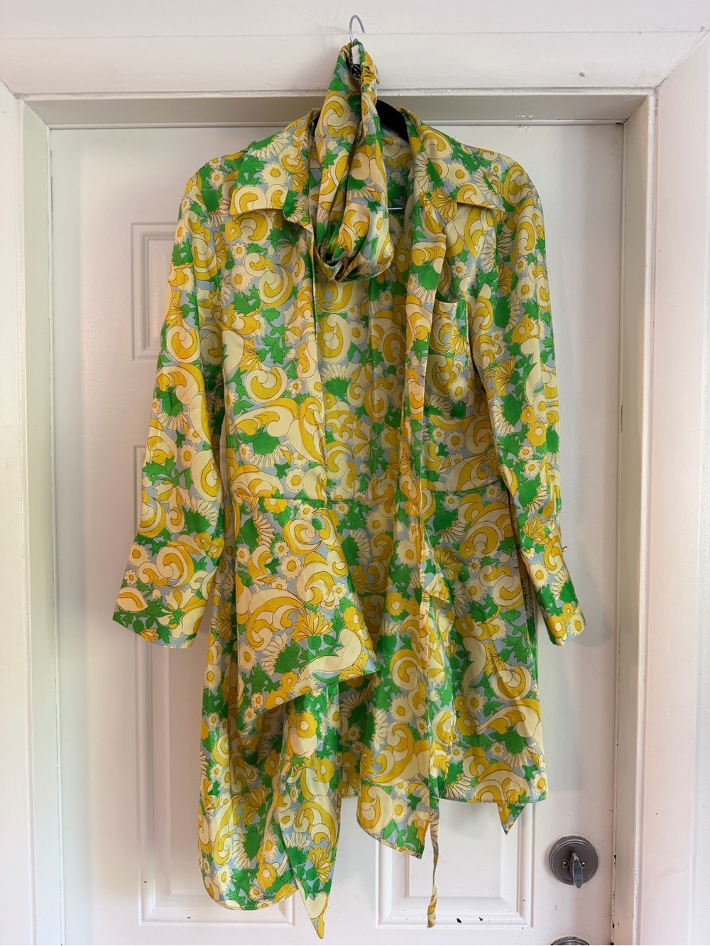 Zara Yellow Green Floral Mini Dress with a Matching headband
